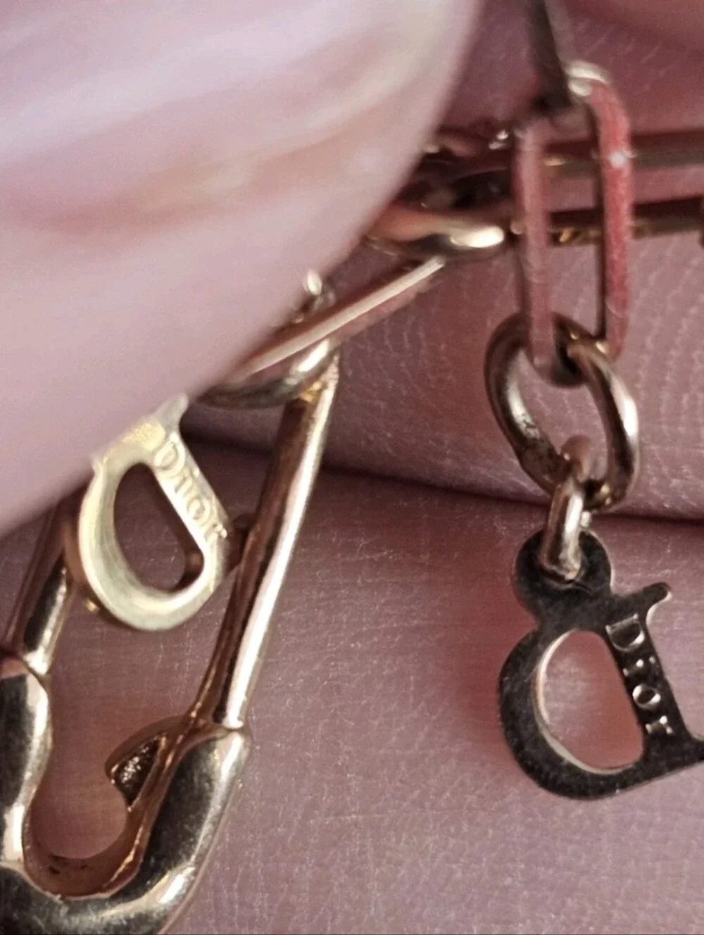Dior Gold Chain Bracelet with Rhinestone 'Dior' Charm and Star Accent/ EUC